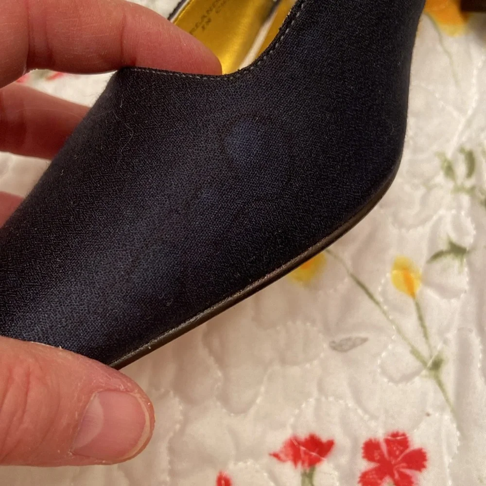 Dolce Gold by Pierre Heels Rhinestones Orlando Black Ankle Strap Elegant WM SZ 8